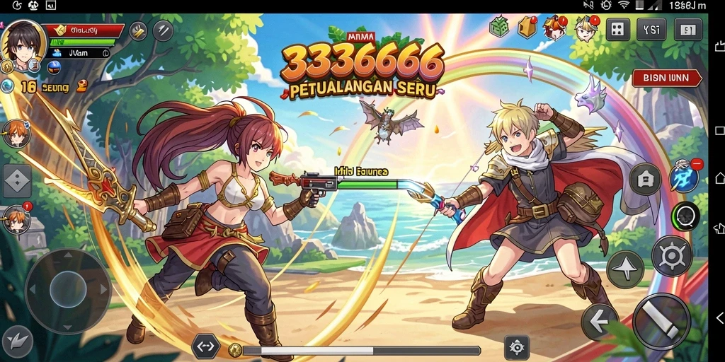 Tangkapan layar menunjukkan aksi pertarungan seru dalam game Anime.