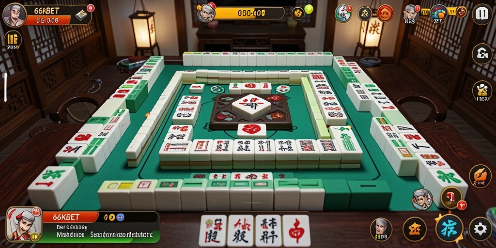 Screenshot gameplay 66KBET menampilkan momen seru dalam permainan Mahjong.