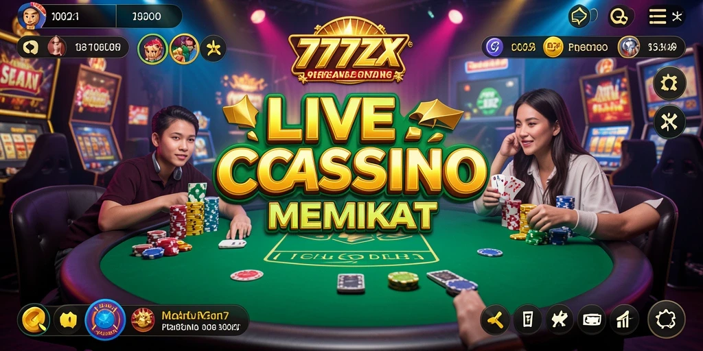 Tampilan gameplay menawan di 777ZX dengan dealer kasino langsung.