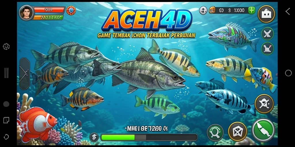 Screenshot gameplay Tembak Ikan ACEH4D yang menarik dan seru.