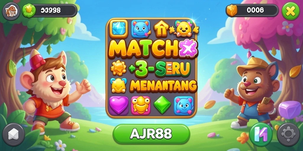 Screenshot gameplay AJR88 dengan desain Match-3 yang menarik.