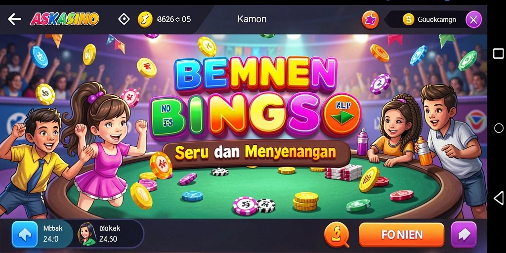 Tampilan utama gameplay <strong>ASKASINO</strong> dengan suasana Bingo yang mendebarkan.