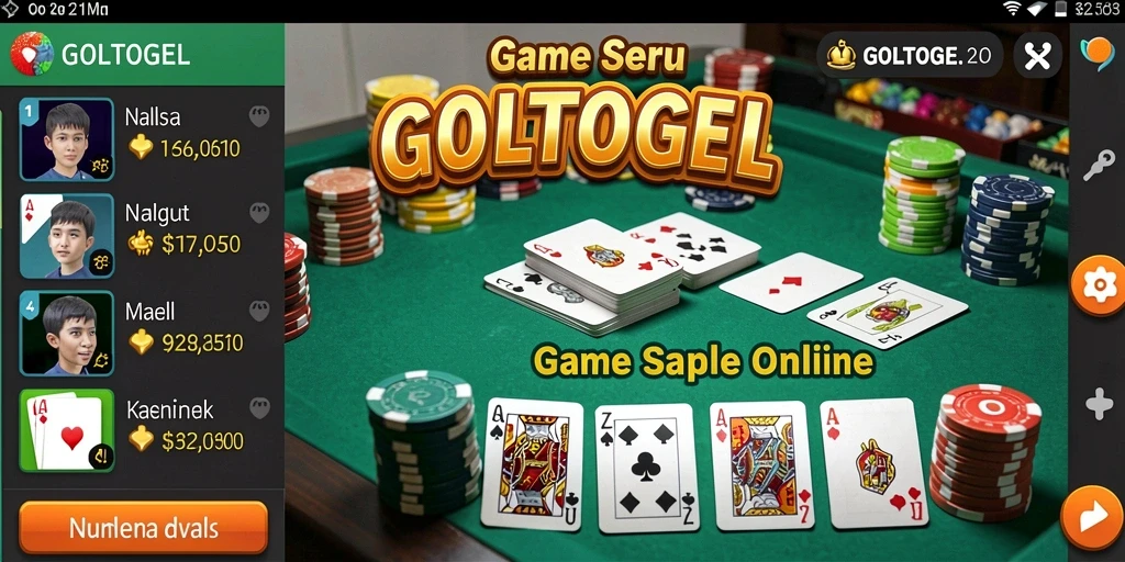 Tampilan gameplay seru GOLTOGEL saat bermain gaple.