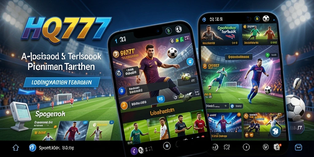 Tampilan screenshot HQ777 menunjukkan gameplay Sportsbook yang dinamis.
