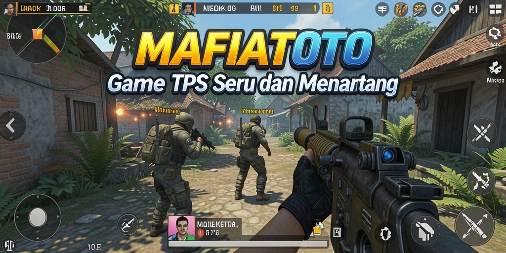 Screenshot MAFIATOTO menampilkan aksi seru dalam pertempuran TPS.