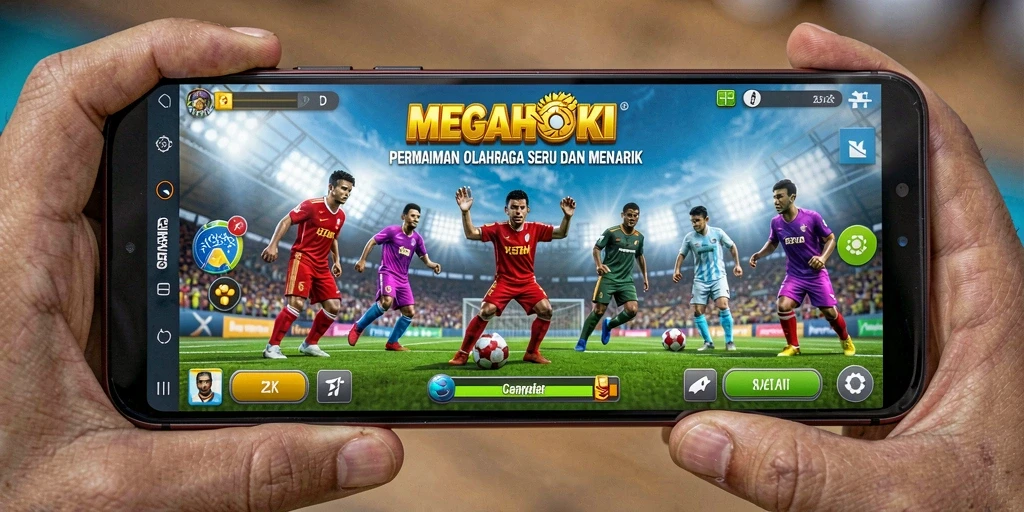 Tampilan aksi seru dalam gameplay MEGAHOKI yang menantang.