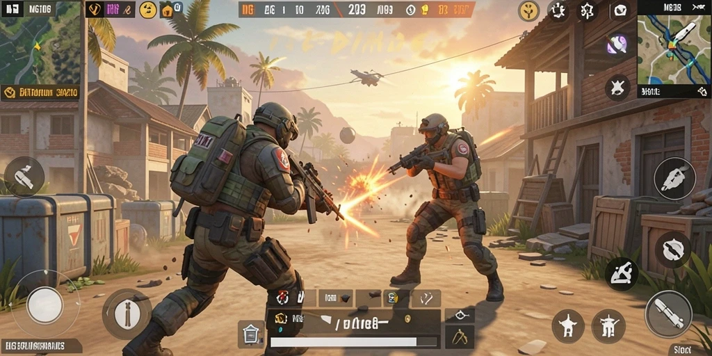 Tampilan seru gameplay MG108 dalam pertempuran Battle Royale.