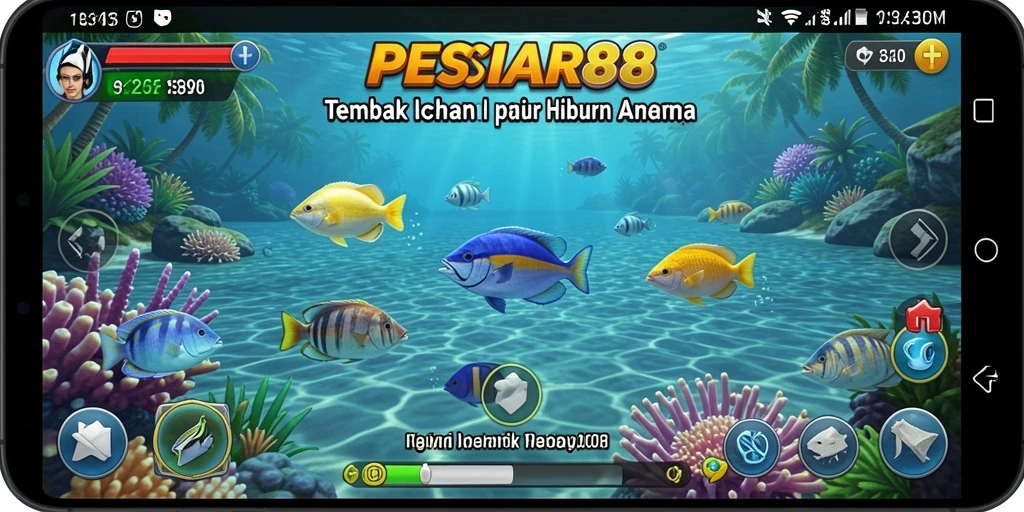 Tampilan gameplay PESIAR88 yang seru saat menembak ikan.