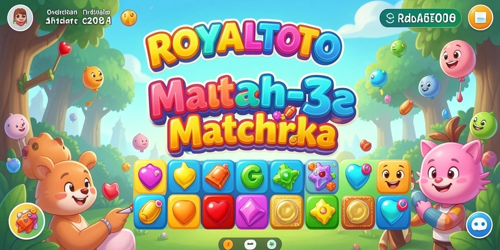 Tangkapan layar utama ROYALTOTO menampilkan aksi bermain Match-3 yang seru.