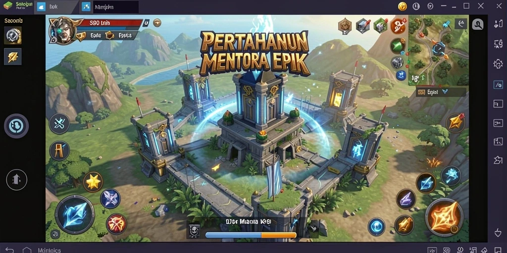 Screenshot gameplay S80 menampilkan strategi Tower Defense yang mendebarkan.