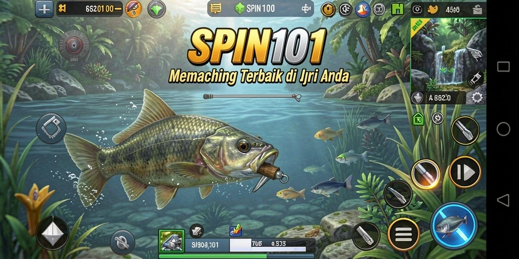 Screenshot gameplay SPIN101 menampilkan pengalaman memancing yang memukau.