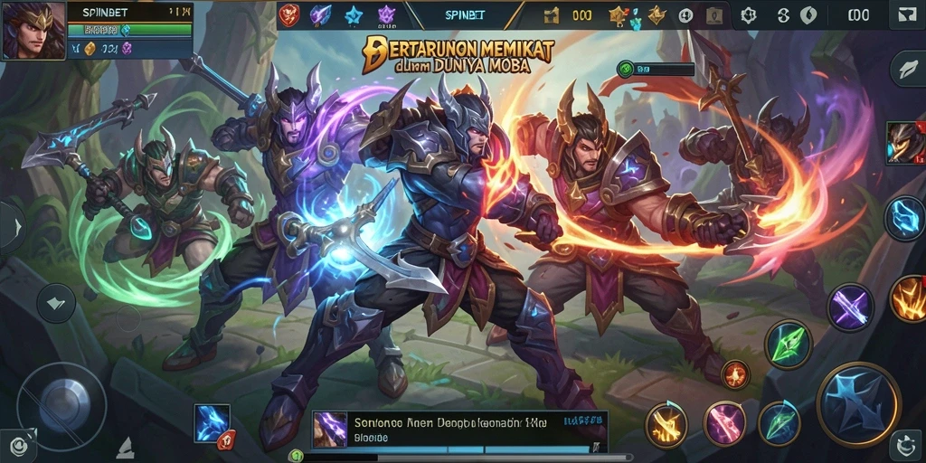 Tampilan seru dari pertarungan tim dalam gameplay SPINBET.